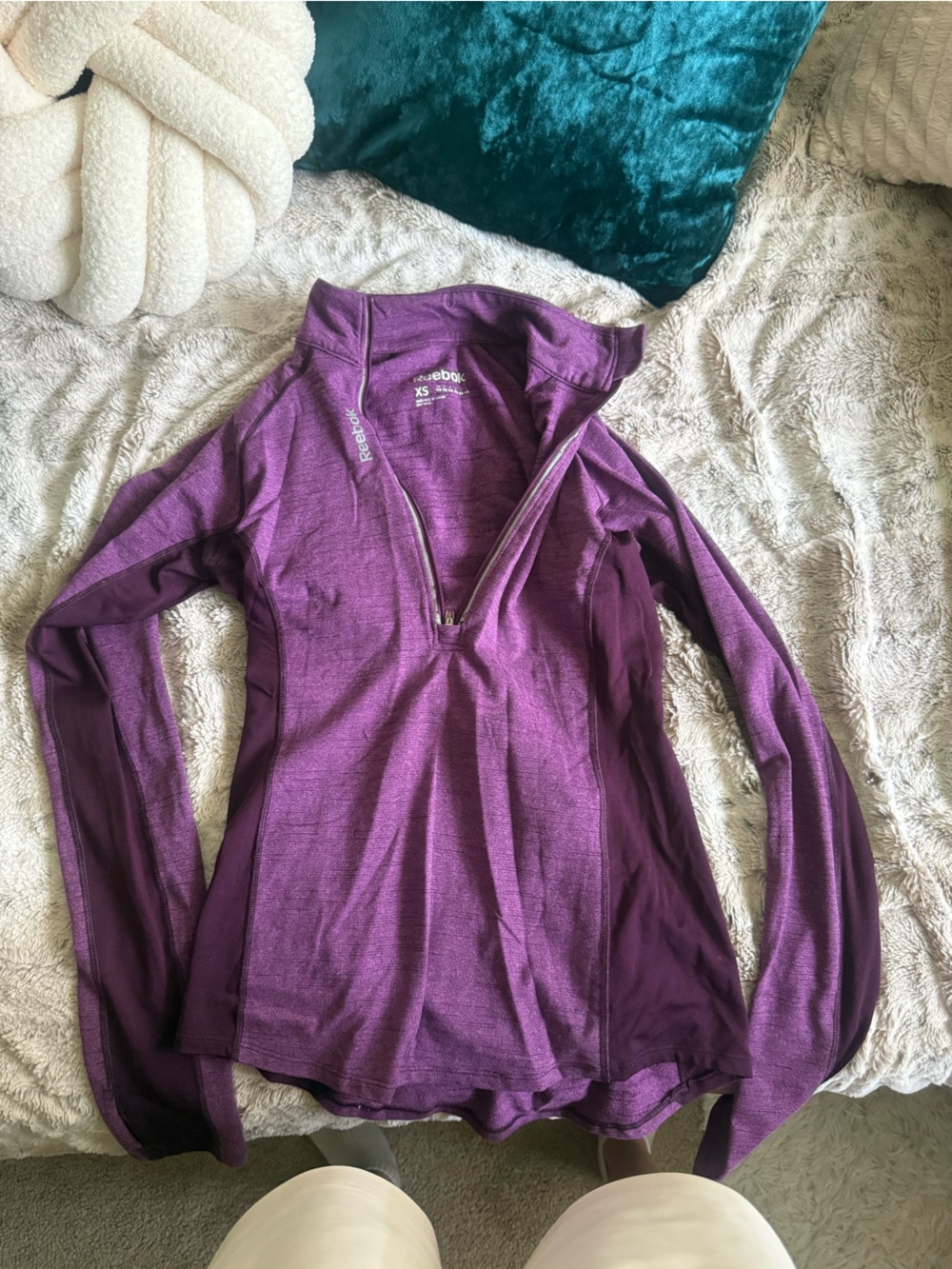 Reebok Women's Purple Half-Zip Performance Pullover